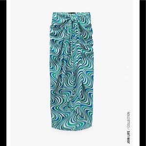 ZARA PRINTED SARONG SKIRT